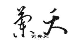 骆恒光兰夭草书个性签名怎么写