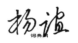 骆恒光杨谊草书个性签名怎么写