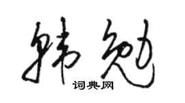 骆恒光韩勉草书个性签名怎么写