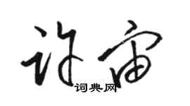 骆恒光许宙草书个性签名怎么写