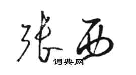 骆恒光张西草书个性签名怎么写
