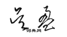 骆恒光吴盈草书个性签名怎么写