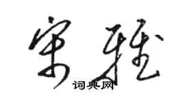 骆恒光宋雅草书个性签名怎么写
