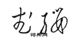 骆恒光武缨草书个性签名怎么写