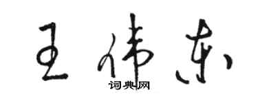 骆恒光王伟东草书个性签名怎么写