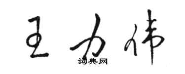 骆恒光王力伟草书个性签名怎么写