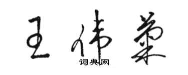 骆恒光王伟菊草书个性签名怎么写