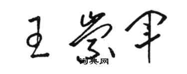 骆恒光王崇军草书个性签名怎么写