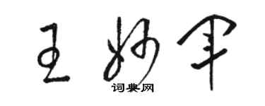 骆恒光王妙军草书个性签名怎么写