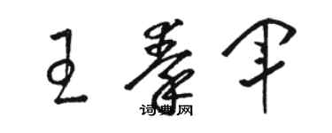 骆恒光王秦军草书个性签名怎么写
