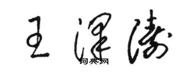 骆恒光王泽涛草书个性签名怎么写