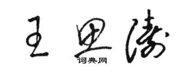 骆恒光王思涛草书个性签名怎么写
