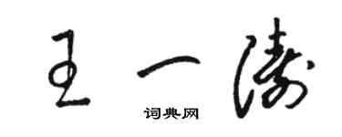 骆恒光王一涛草书个性签名怎么写