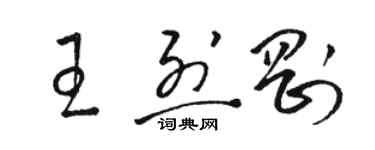 骆恒光王烈刚草书个性签名怎么写