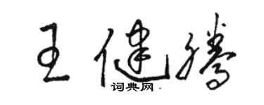 骆恒光王健腾草书个性签名怎么写