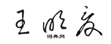 骆恒光王明夏草书个性签名怎么写