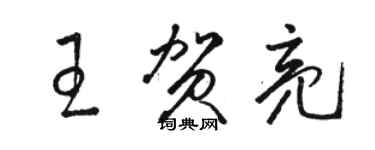骆恒光王贺亮草书个性签名怎么写