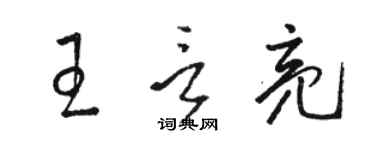 骆恒光王言亮草书个性签名怎么写
