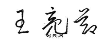 骆恒光王亮节草书个性签名怎么写