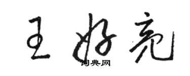 骆恒光王好亮草书个性签名怎么写