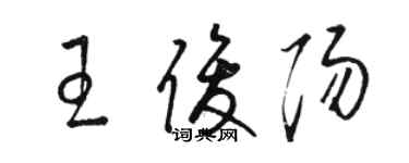 骆恒光王俊阳草书个性签名怎么写