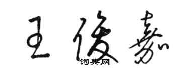 骆恒光王俊嘉草书个性签名怎么写