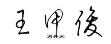 骆恒光王甲俊草书个性签名怎么写