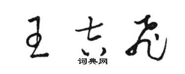 骆恒光王吉飞草书个性签名怎么写