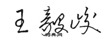 骆恒光王毅峻草书个性签名怎么写
