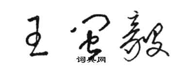 骆恒光王闽毅草书个性签名怎么写