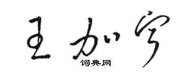 骆恒光王加宁草书个性签名怎么写