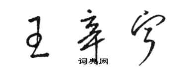 骆恒光王辛宁草书个性签名怎么写