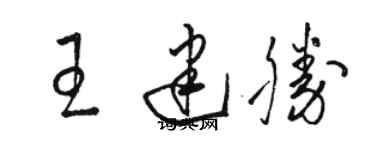 骆恒光王建胜草书个性签名怎么写