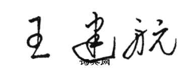 骆恒光王建航草书个性签名怎么写