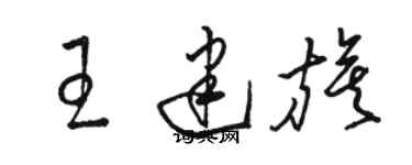 骆恒光王建旗草书个性签名怎么写