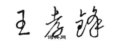 骆恒光王孝锋草书个性签名怎么写