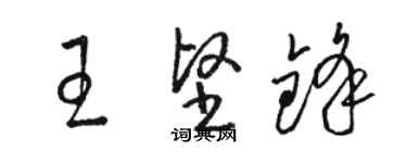 骆恒光王坚锋草书个性签名怎么写