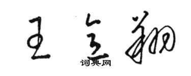 骆恒光王意翔草书个性签名怎么写
