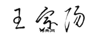 骆恒光王宗阳草书个性签名怎么写