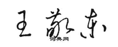 骆恒光王敬东草书个性签名怎么写
