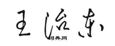 骆恒光王治东草书个性签名怎么写