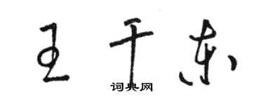 骆恒光王干东草书个性签名怎么写