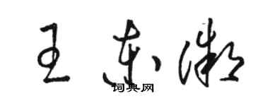 骆恒光王东微草书个性签名怎么写