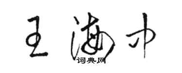 骆恒光王海中草书个性签名怎么写