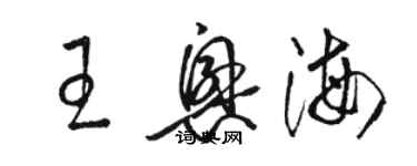骆恒光王兴海草书个性签名怎么写