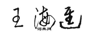 骆恒光王海进草书个性签名怎么写