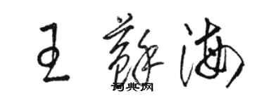 骆恒光王苏海草书个性签名怎么写
