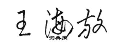 骆恒光王海放草书个性签名怎么写