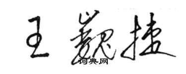 骆恒光王巍捷草书个性签名怎么写