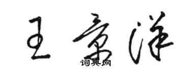 骆恒光王景洋草书个性签名怎么写